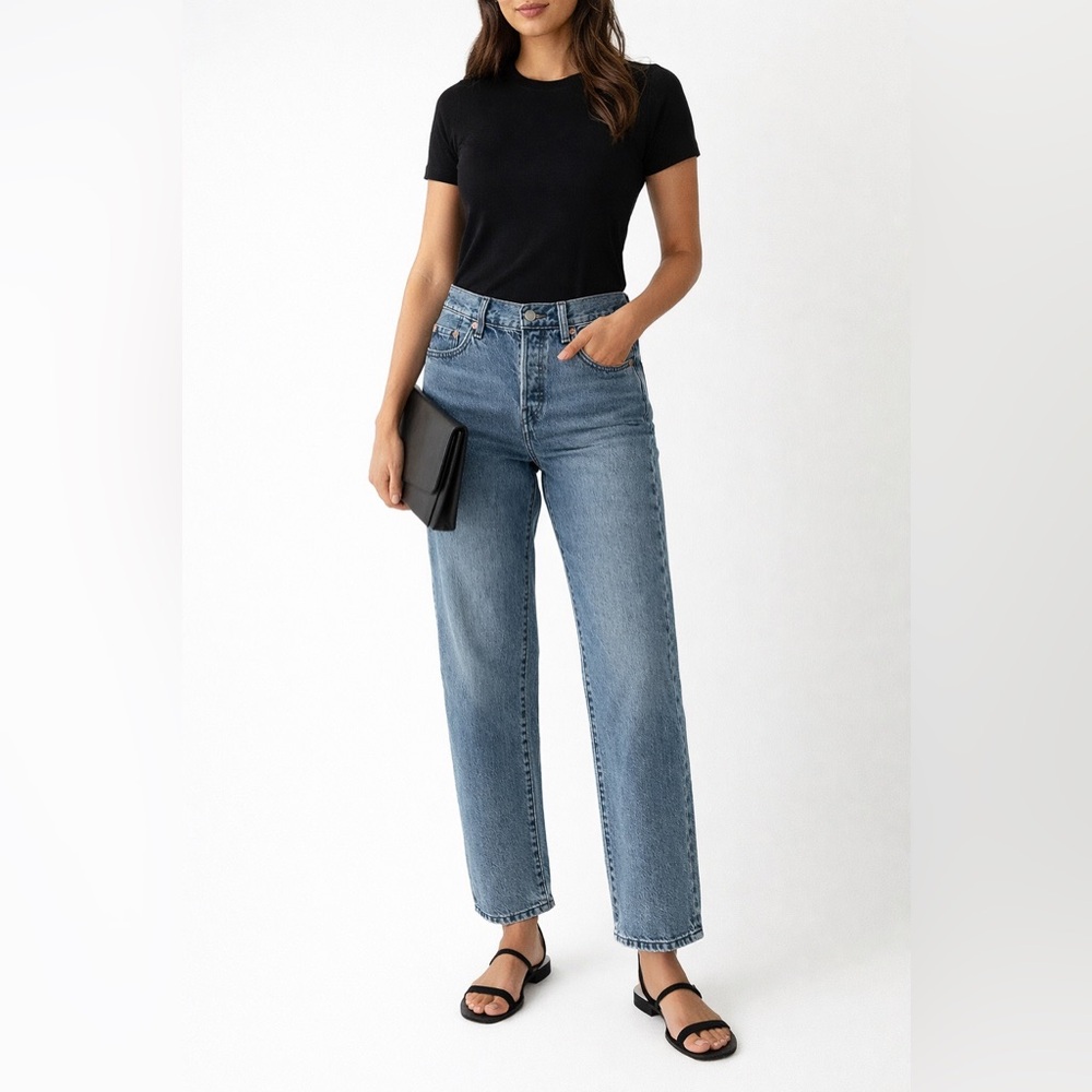 Levi’s 501 Original Women’s Straight Leg Jeans W24 L30 Classic Blue Wash